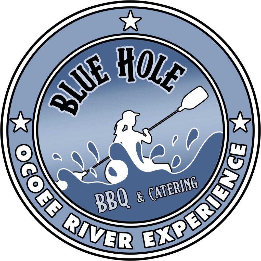 Blue Hole logo with paddler