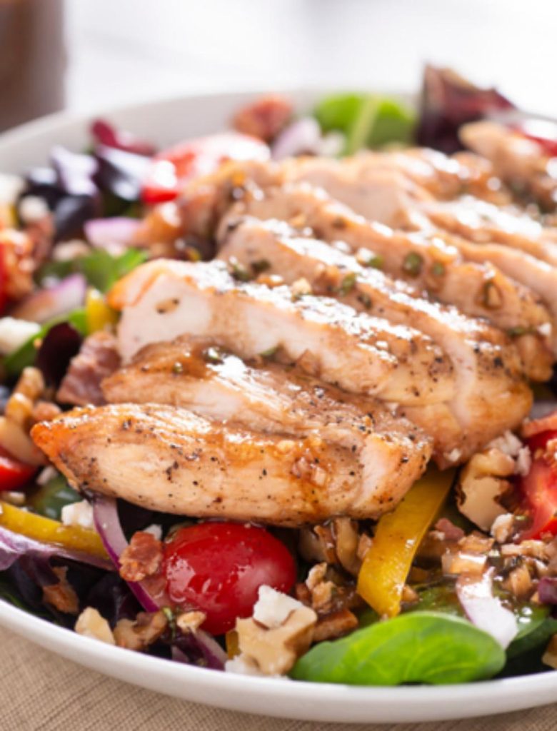 Turkey salad with egg and tomatoes